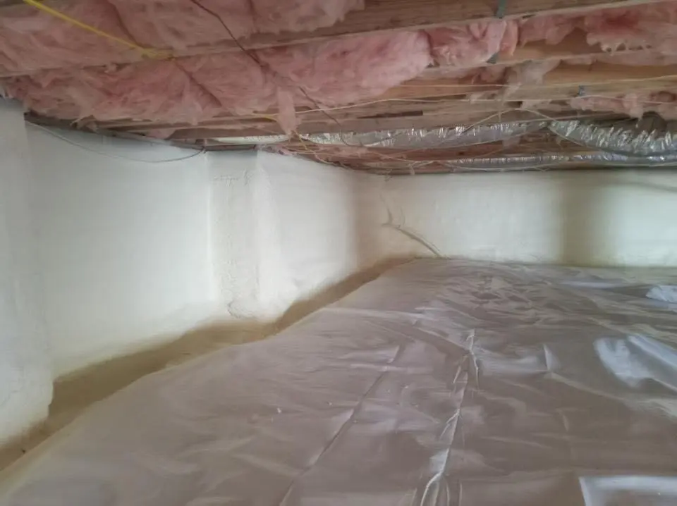 Crawl space encapsulation with closed-cell spray foam for Attic Insulation in Denver